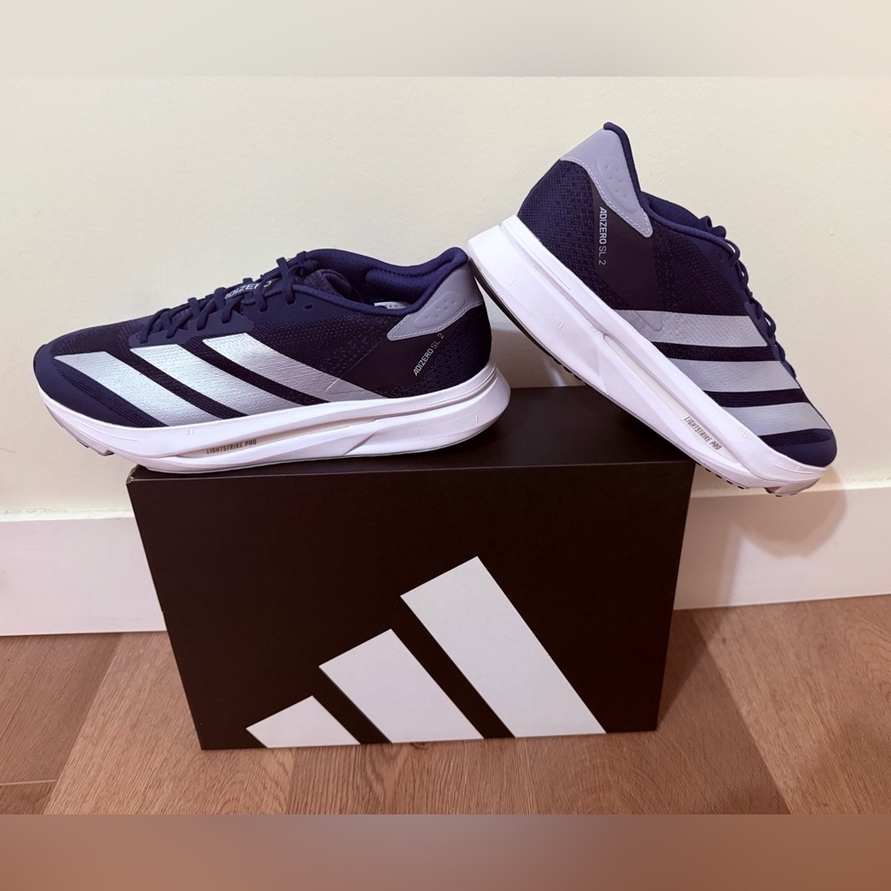 BRAND NEW Adidas Adizero SL 2 Men's 11 Dark Blue Silver Running Shoe